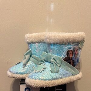 Disney Frozen Blue Sequin Kids Slippers